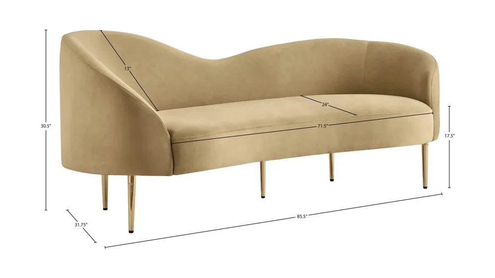 Ritz Velvet Sofa Dimensions