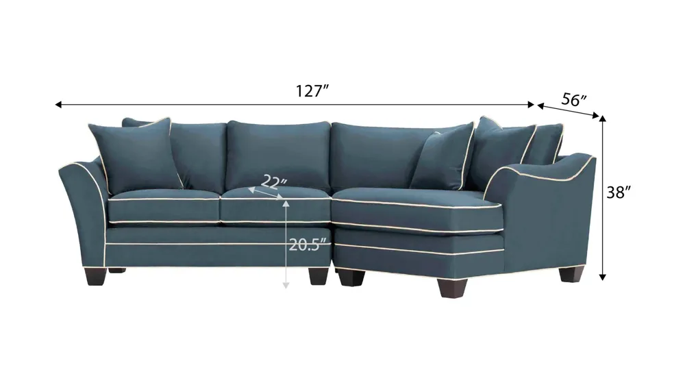 Foresthill 2-pc. Right Hand Cuddler Sectional Sofa Dimensions