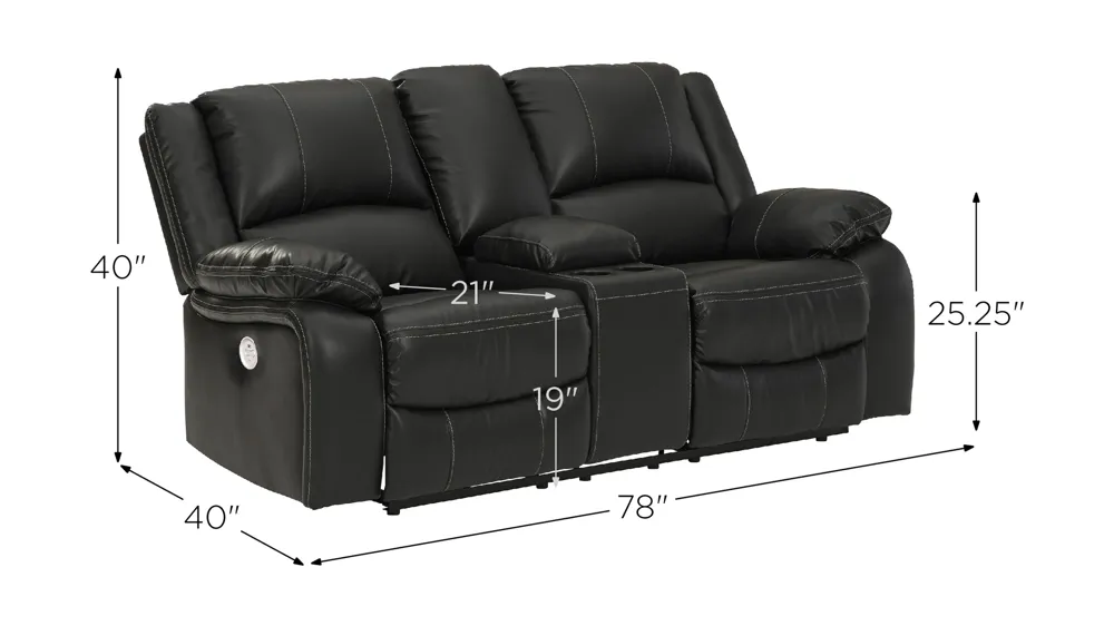 Cordero Power Console Loveseat Dimensions
