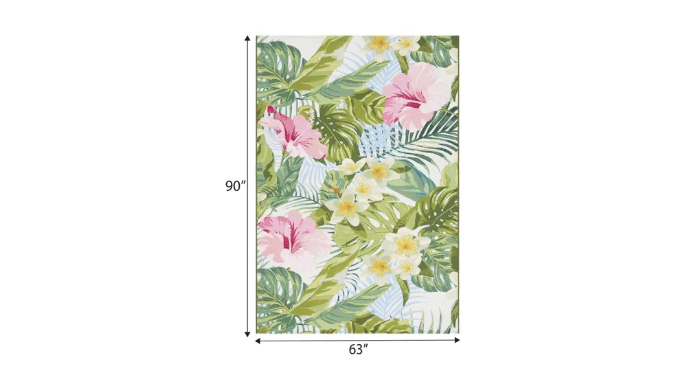 Barbados Flora Indoor/Outdoor Area Rug Dimensions