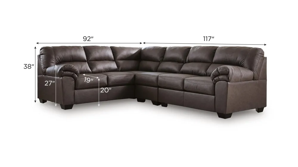 Livingstone 3-pc. Sectional Dimensions