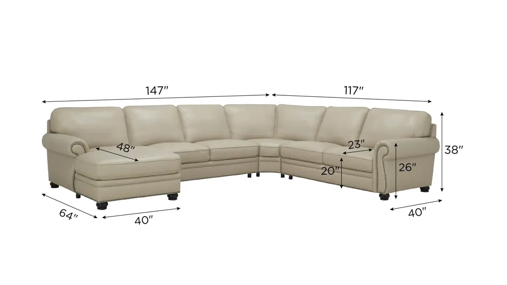 Gilmore 4-pc. Sectional Dimensions