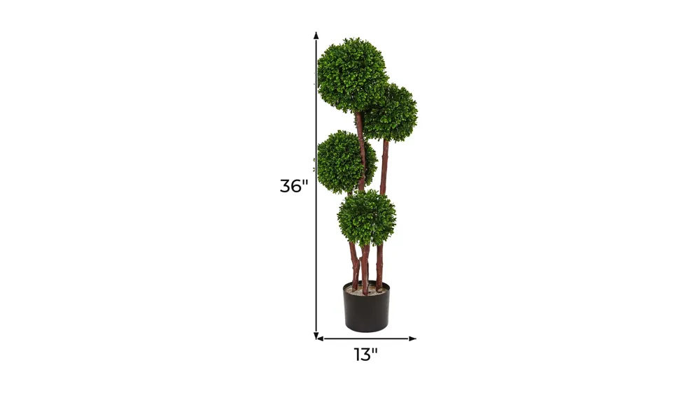 3ft. Boxwood Topiary Artificial Tree UV Resistant (Indoor/Outdoor) Dimensions