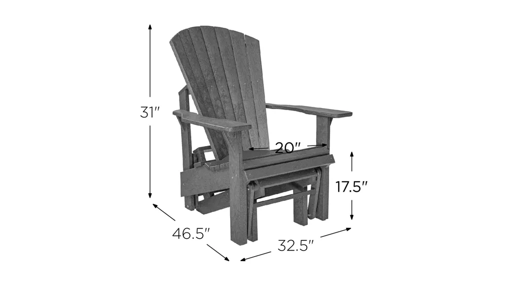 Generation Recycled Outdoor Adirondack Glider Dimensions