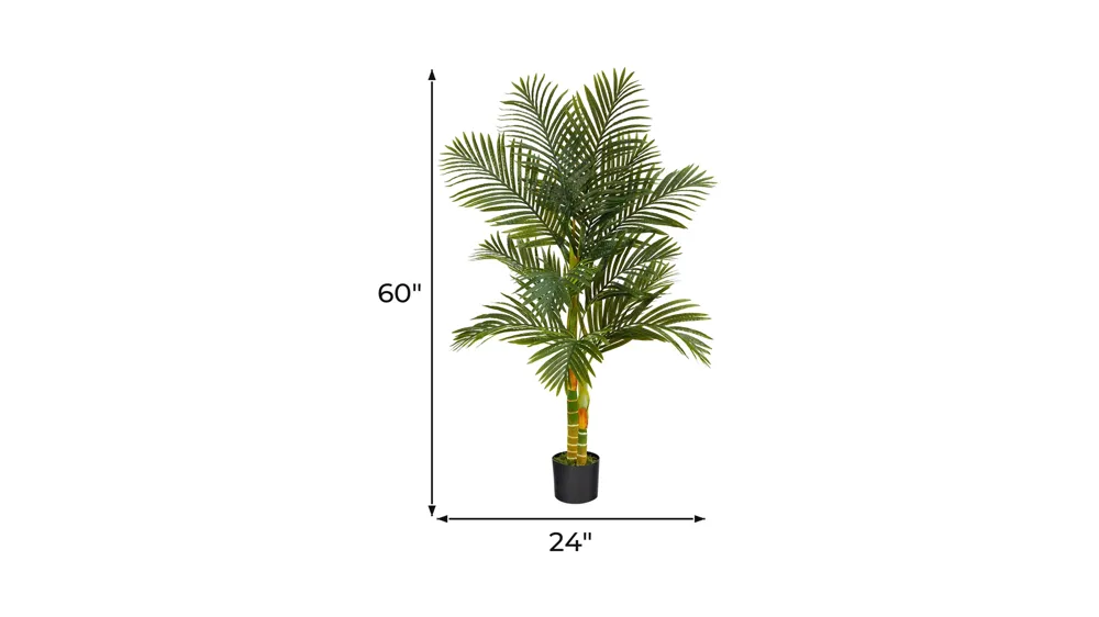 5ft. Golden Cane Artificial Palm Tree Dimensions