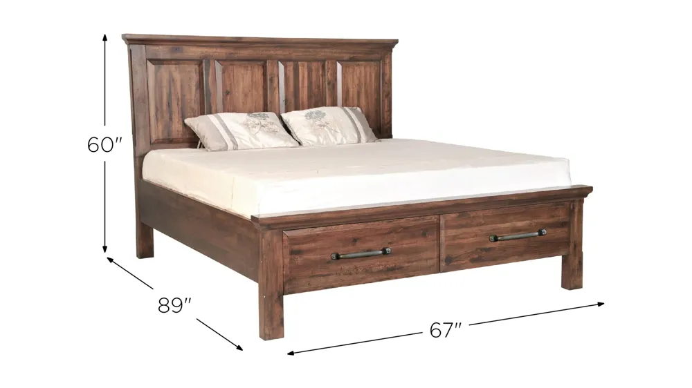 HillCrest Bed with Storage Footboard Dimensions