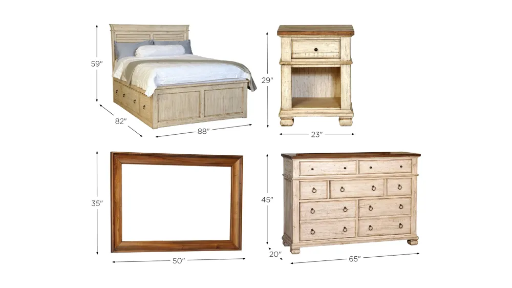Belmont 3-pc. Captains Storage Bed Dimensions