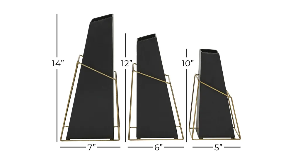 Ivy Collection Humalasalo Vase Set of 3 Dimensions