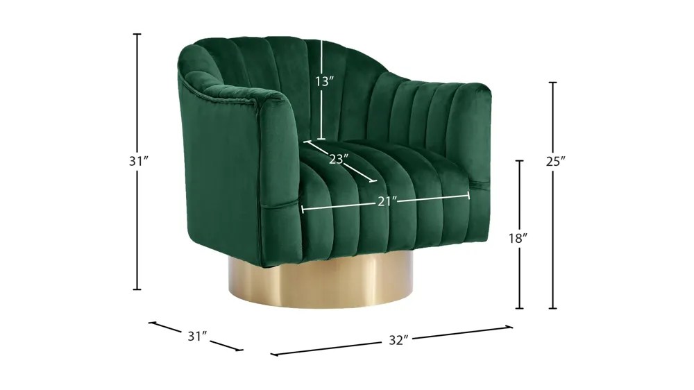 Farrah Velvet Accent Chair Dimensions