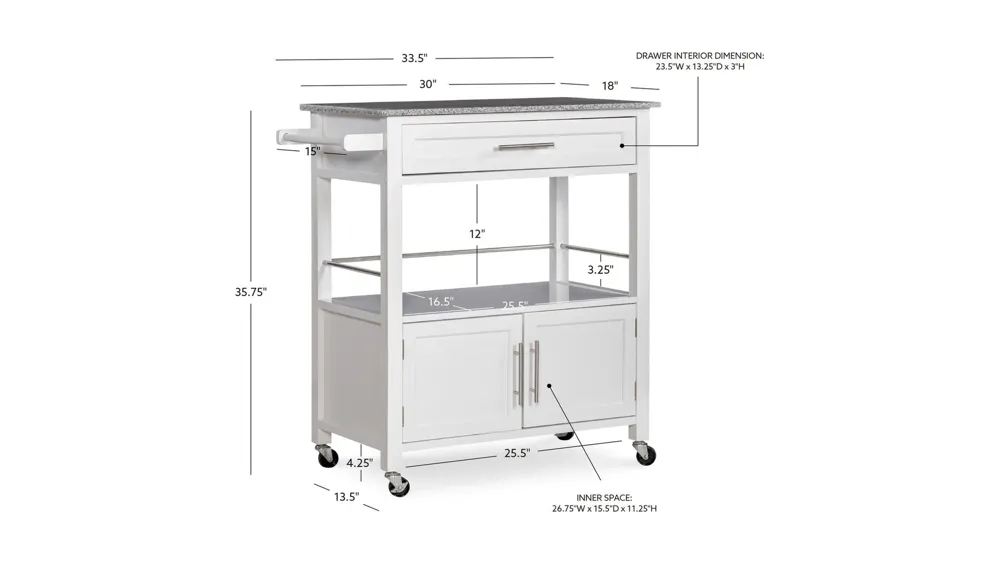 Cincinnati Kitchen Cart Dimensions