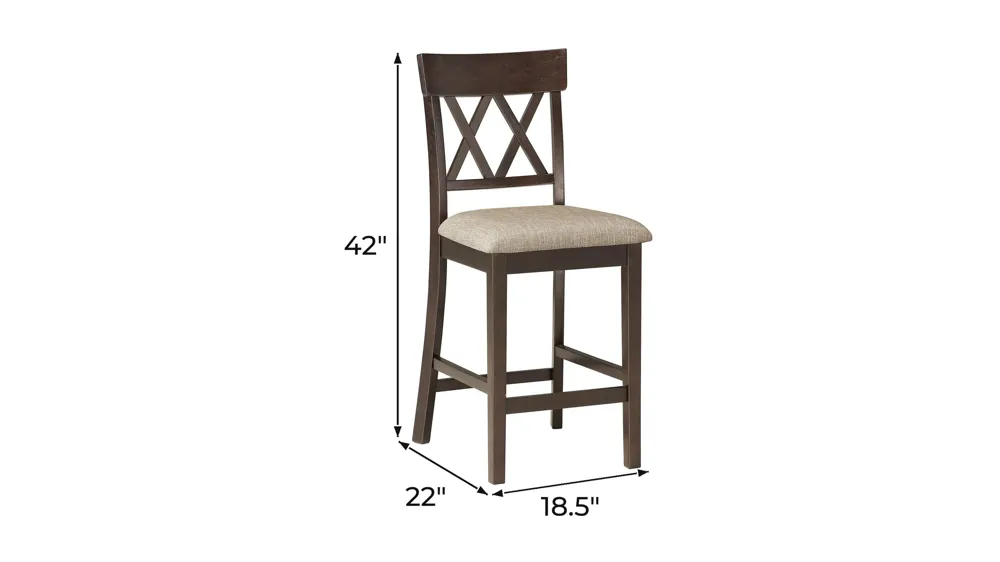 Elmore Counter Height Dining Chair With Double Cross Back (Set of 2) Dimensions