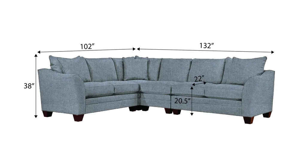 Foresthill 4-pc. Loveseat Sectional Sofa Dimensions