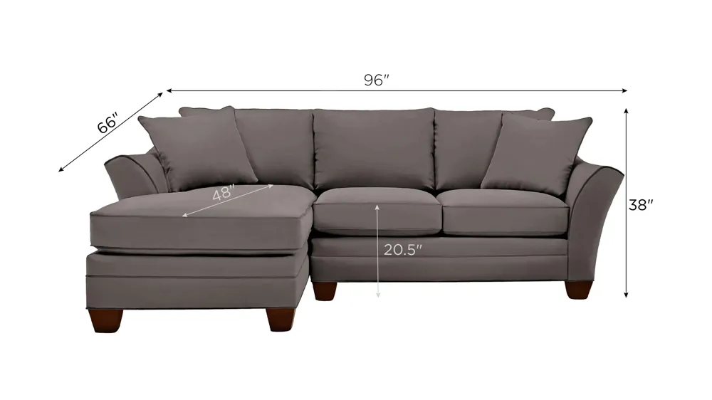 Foresthill 2-pc. Left Hand Chaise Sectional Sofa Dimensions
