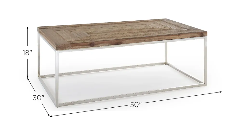 Ace Reclaimed Wood Coffee Table Dimensions