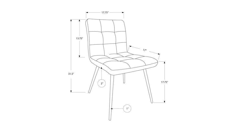 Daytona Dining Chair: Set of 2 Dimensions