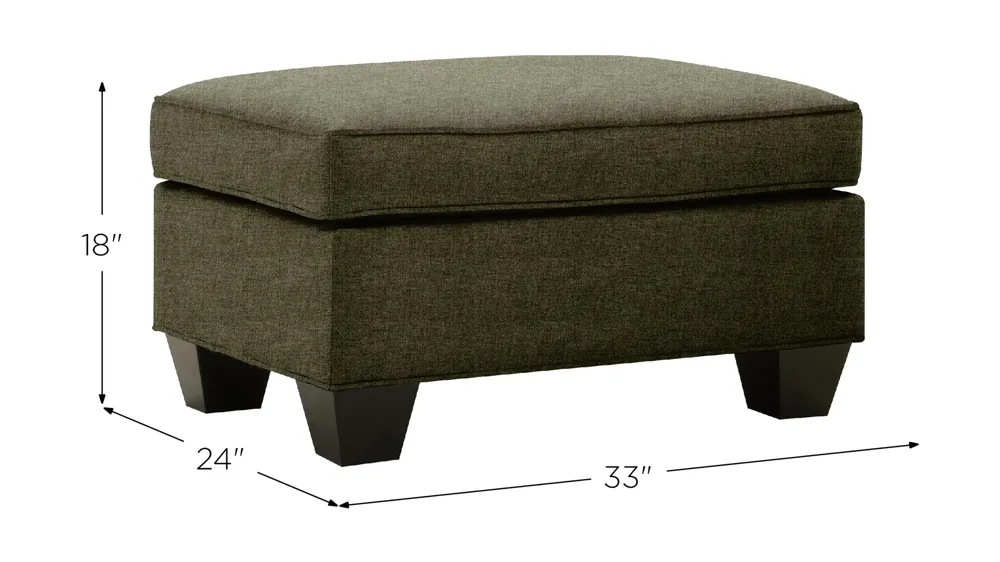 Briarwood Microfiber Ottoman Dimensions