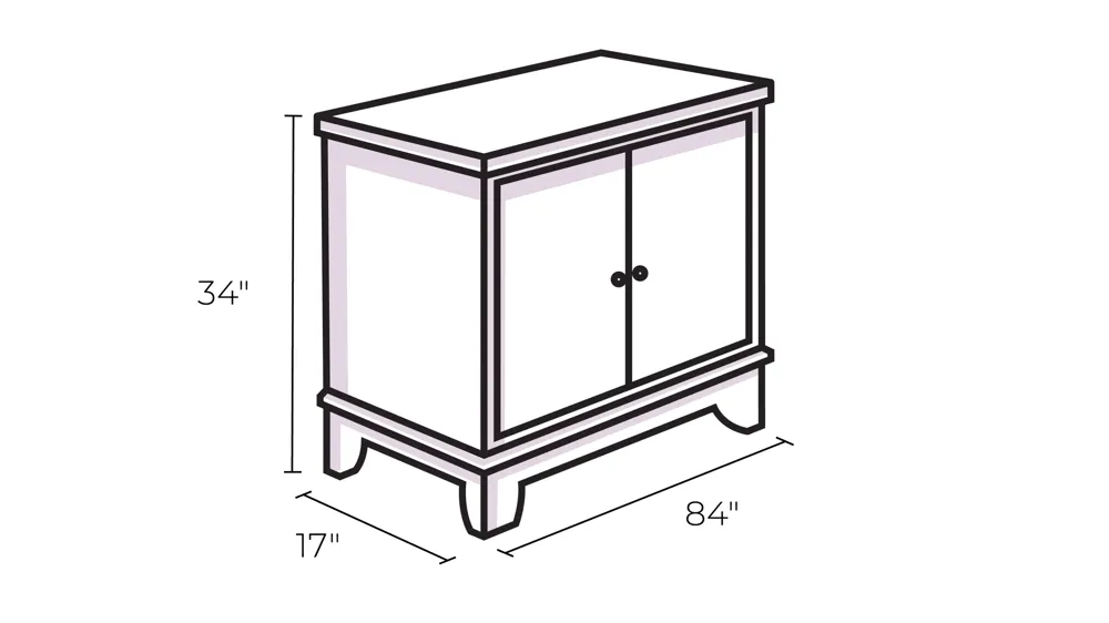 Pulaski Modern Credenza with Storage Dimensions