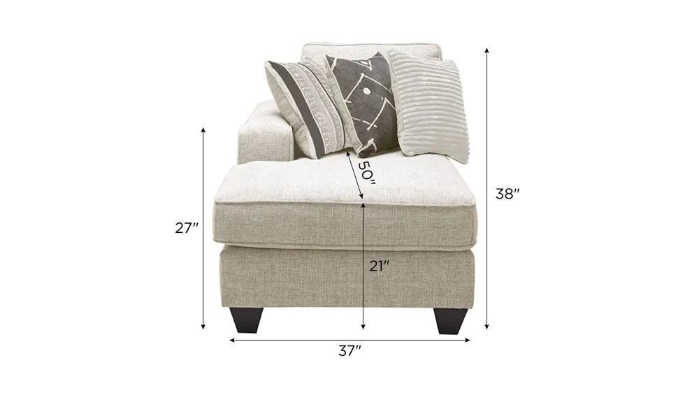 Alston Left Arm Facing Chaise Dimensions