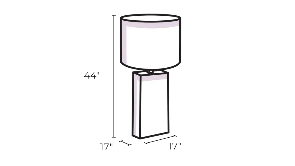 Drustan Clear Glass Table Lamp Dimensions