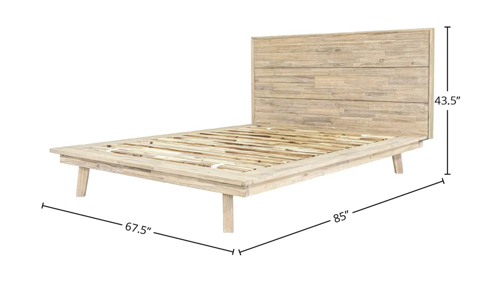 Gia Queen Bed - Light Driftwood Dimensions