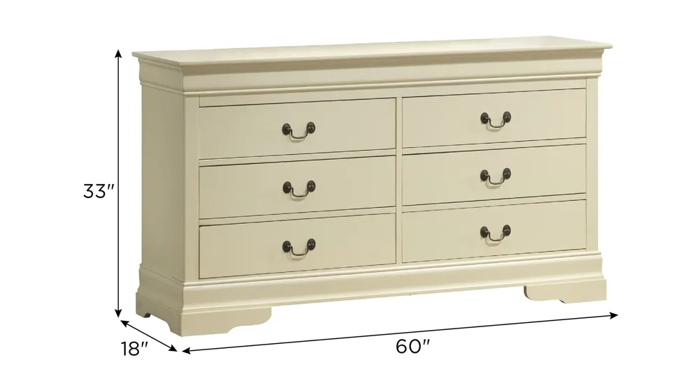 Rossie Bedroom Dresser Dimensions