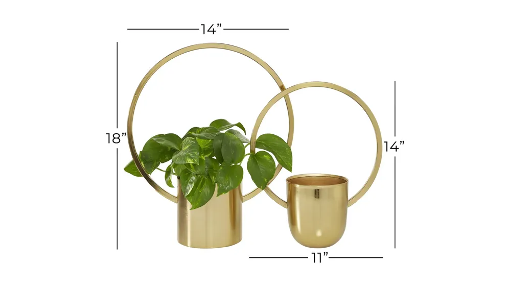 CosmoLiving Instaglam Planter Set of 2 Dimensions