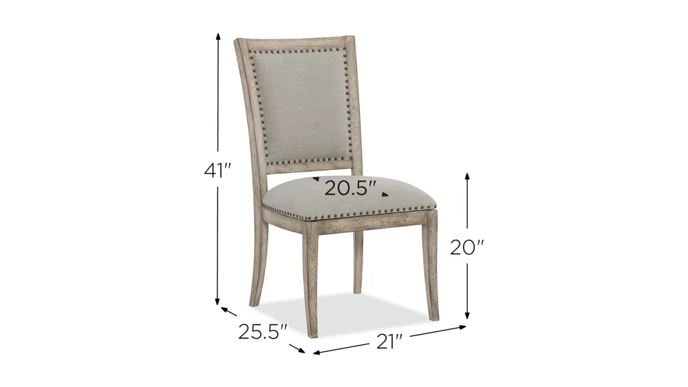Boheme Vitton Upholstered Side Chair - Set of 2 Dimensions