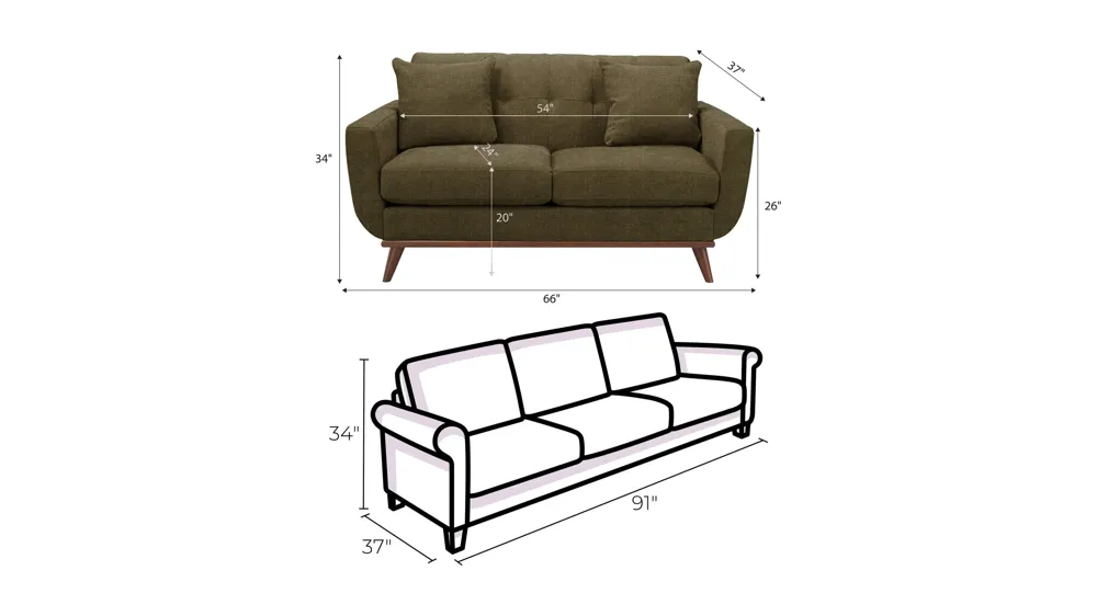 Milo Living Room Set Dimensions