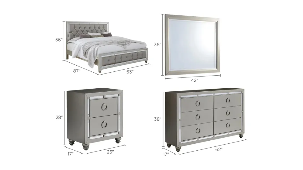 Lana 4-pc. Bedroom Set Dimensions