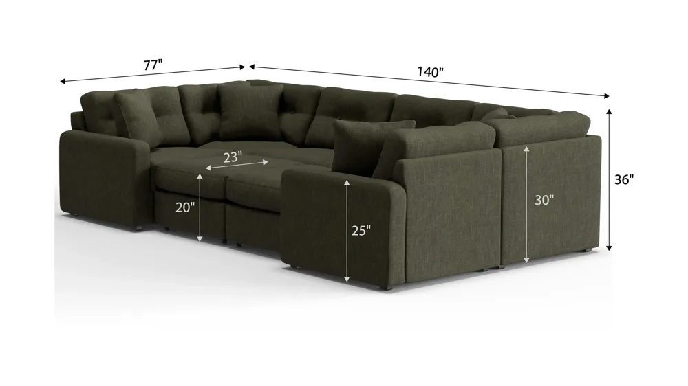 ModularOne 8-pc. Sectional Dimensions