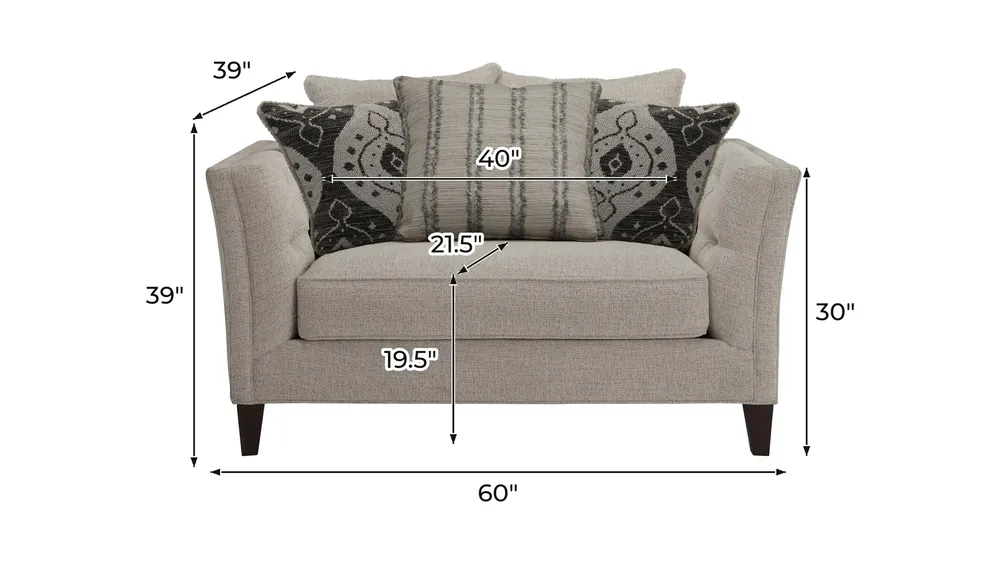 Callie Chair and a Half Dimensions