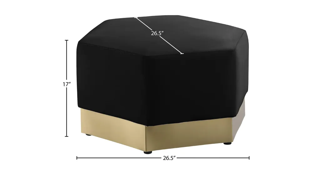 Marquis Velvet Ottoman Dimensions