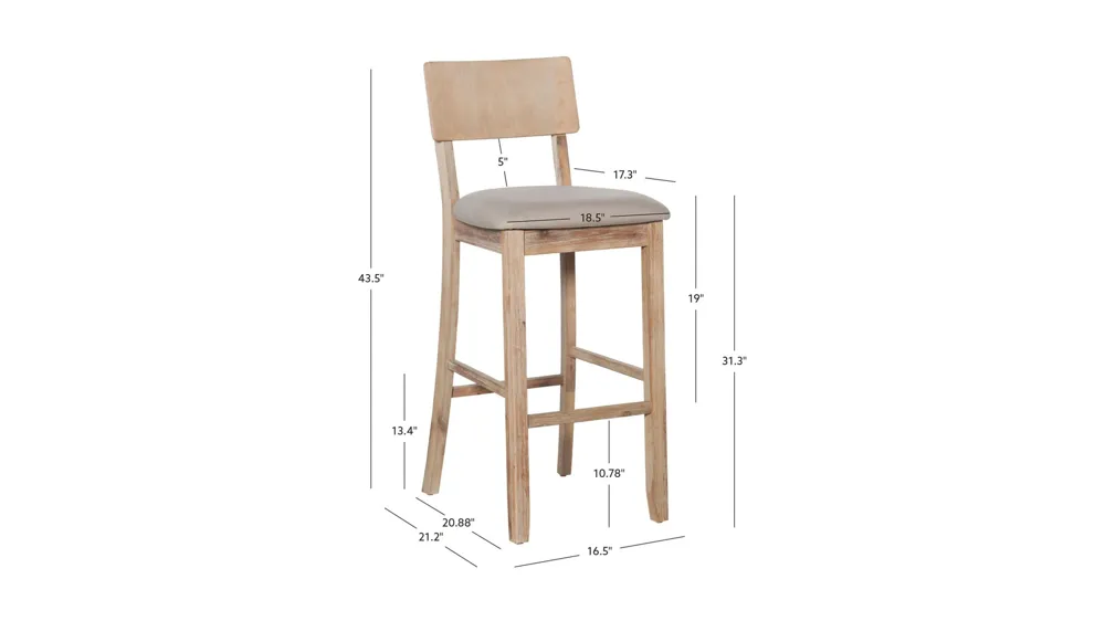 Jordan Bar Stool Dimensions