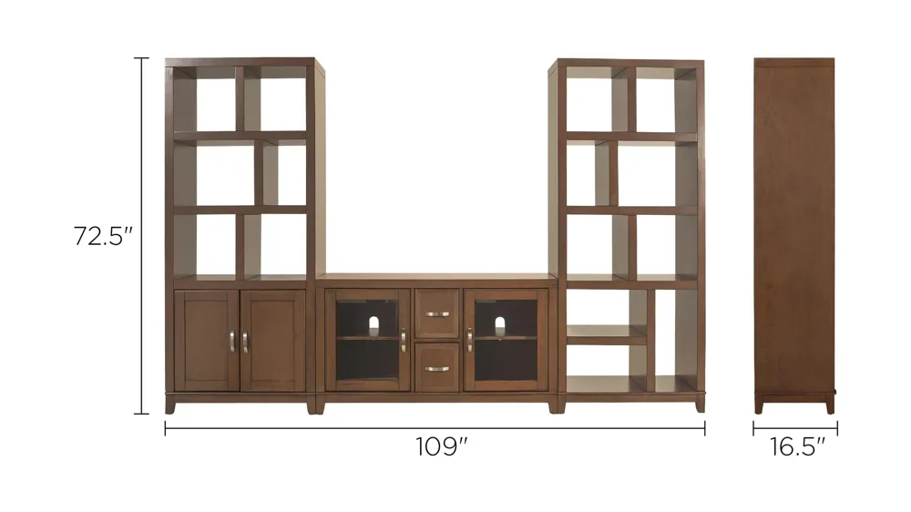 Granthom 3-pc. Wall Unit w/ 48" TV Console Dimensions