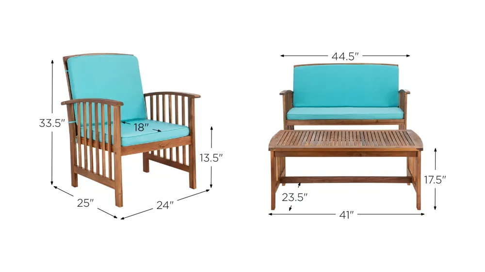 Barrow 4-pc. Patio Set Dimensions