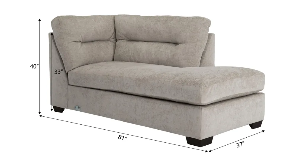 Oliver Right Arm Facing Chaise Dimensions
