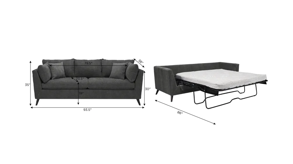 Caruso Queen Sleeper Sofa Dimensions