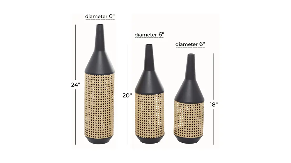 Novogratz Hua Vase Set of 3 Dimensions