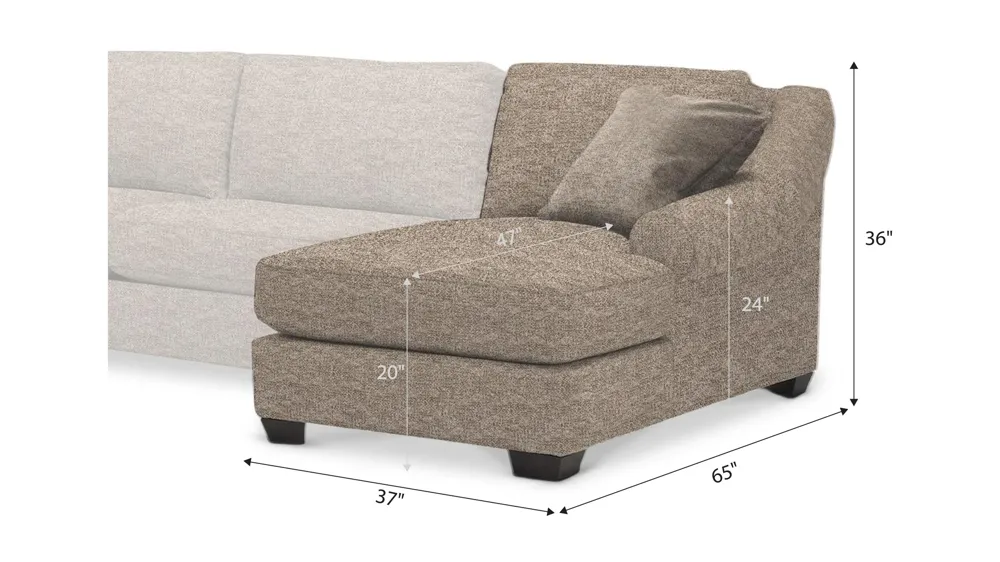 Thatcher Right Arm Facing Chaise Dimensions