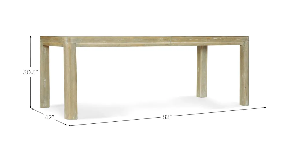 Surfrider Rectangular Dining Table with Leaf Dimensions