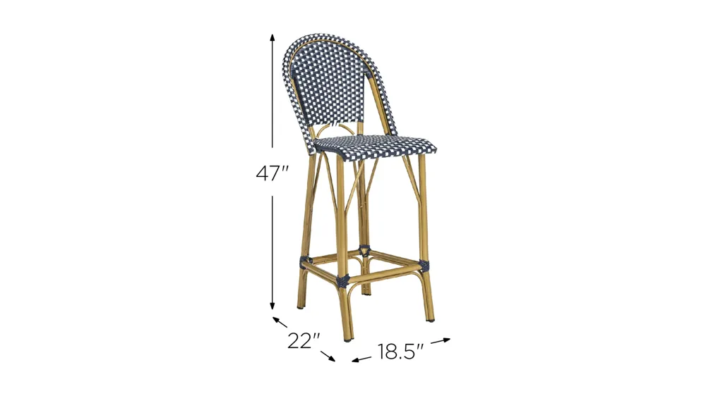Blaze Outdoor French Bistro Bar Stool Dimensions