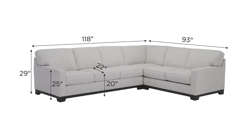Artemis I 3-pc. Sectional Dimensions