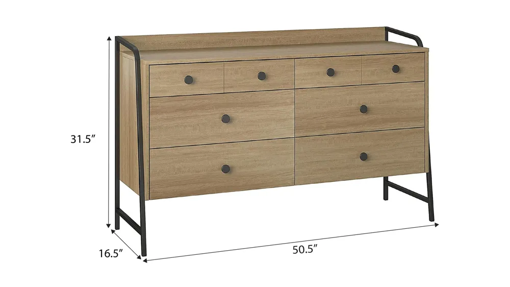 Bushwick Wide 6 Drawer Dresser by Novogratz Dimensions