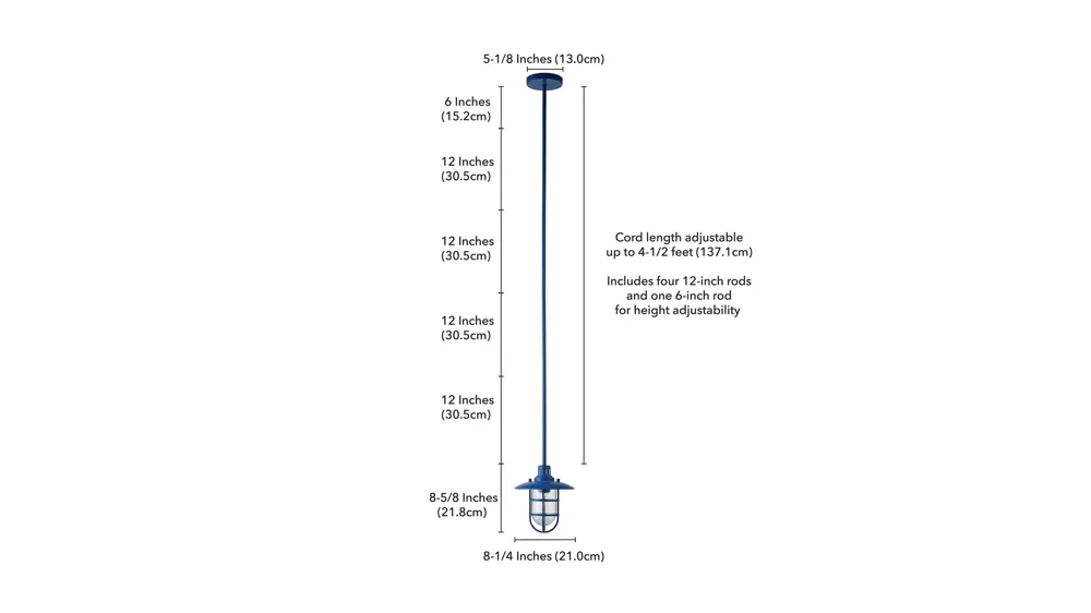 Darwin Pendant Dimensions