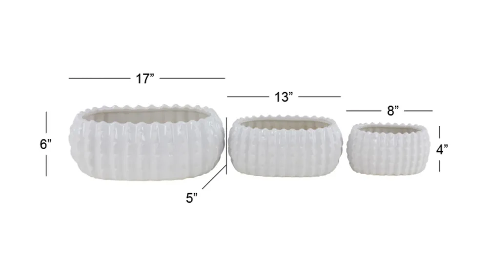 Ivy Collection Roubanese Planter Set of 3 Dimensions