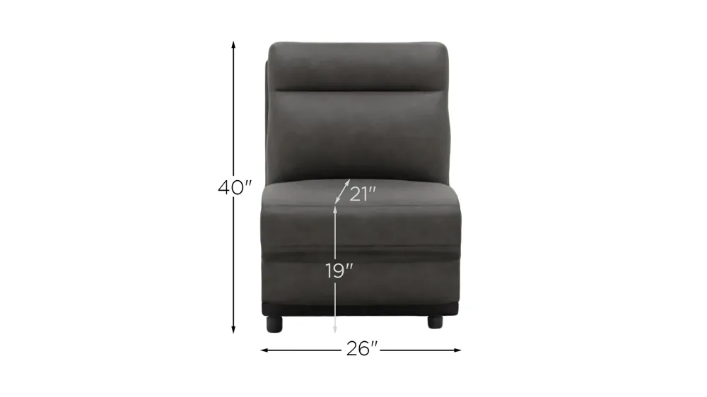 Ace Armless Power Recliner w/ Power Headrest Dimensions