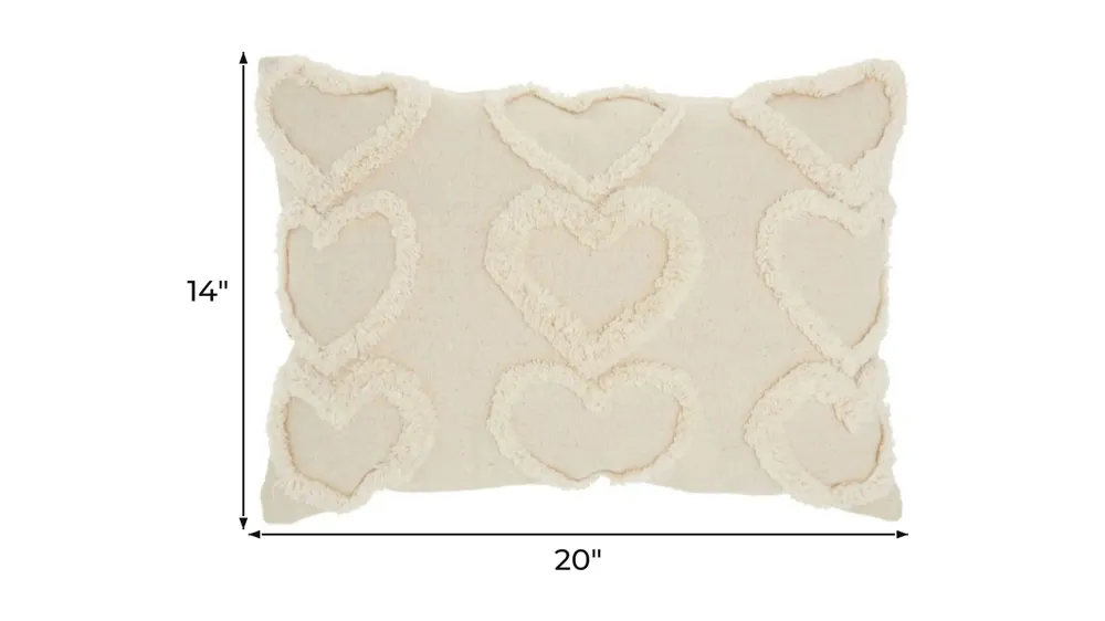Mina Victory Raised Hearts Throw Pillow Dimensions