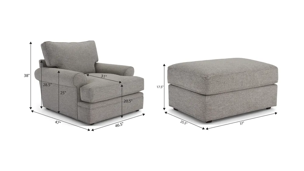 Nelson Living Room Set Dimensions