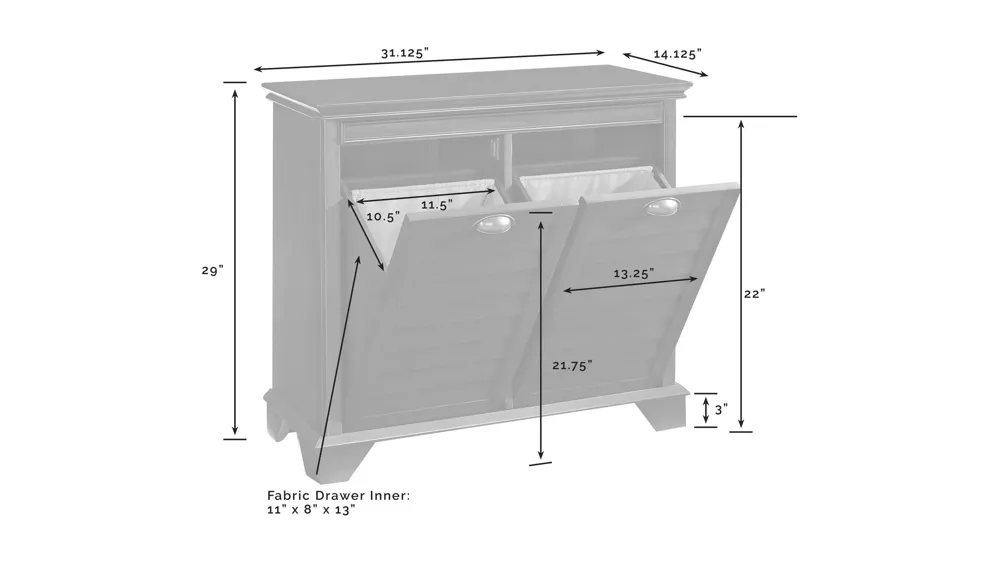 Lydia Linen Hamper Dimensions