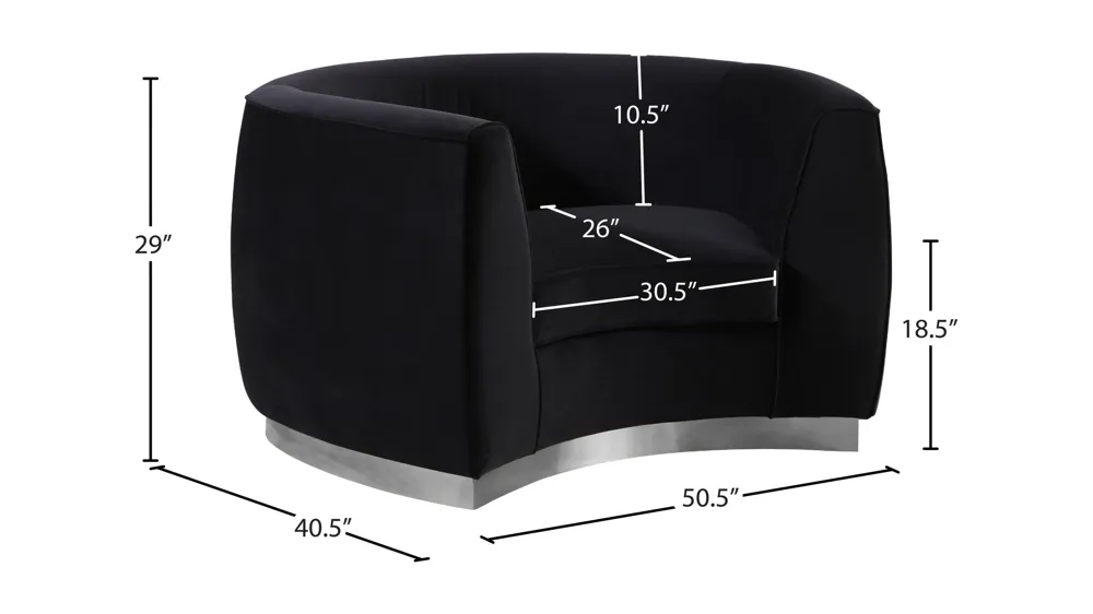 Julian Velvet Chair Dimensions